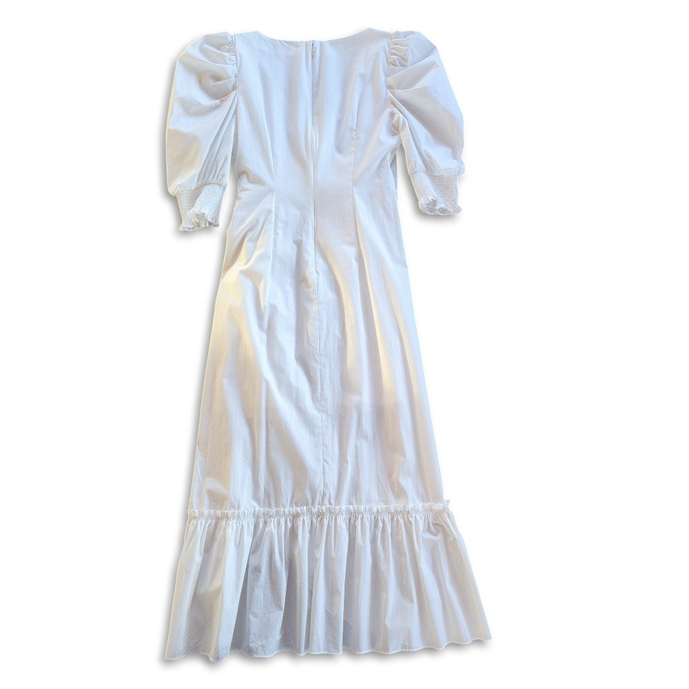 Cinq‎ A Sept Kacy Ruffle Wrap Dress Puff Sleeve Est Sz 4 White - Picture 4 of 13